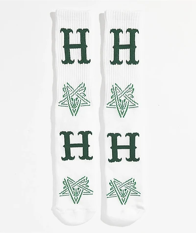 HUF x THRASHER White Crew Socks