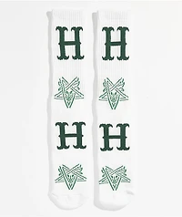HUF x THRASHER White Crew Socks