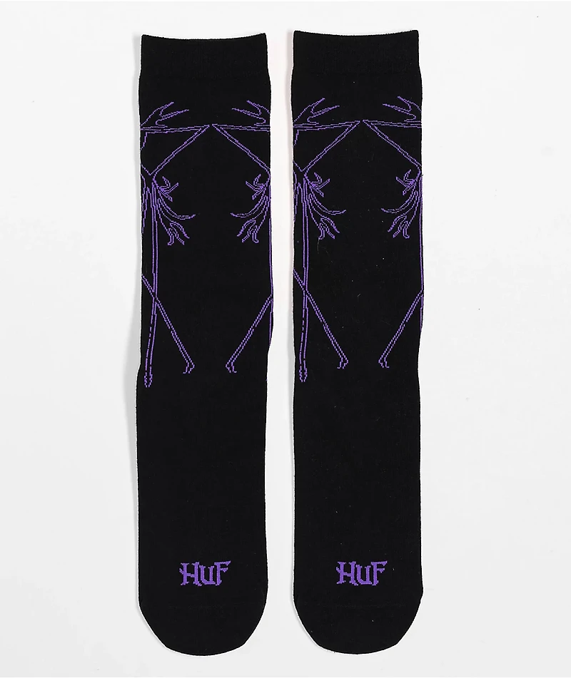 HUF x The Nightmare Before Christmas Jack Skellington Black Crew Socks