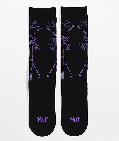 HUF x The Nightmare Before Christmas Jack Skellington Black Crew Socks