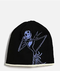 HUF x The Nightmare Before Christmas Natural & Black Reversible Skully Beanie