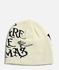 HUF x The Nightmare Before Christmas Natural & Black Reversible Skully Beanie