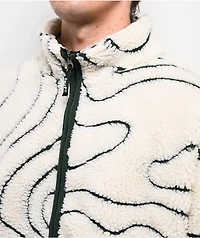 HUF x Toyota TRD Topography Tech White & Green Sherpa Zip Jacket