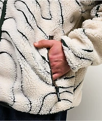 HUF x Toyota TRD Topography Tech White & Green Sherpa Zip Jacket