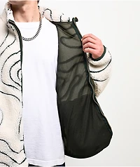 HUF x Toyota TRD Topography Tech White & Green Sherpa Zip Jacket