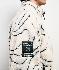HUF x Toyota TRD Topography Tech White & Green Sherpa Zip Jacket