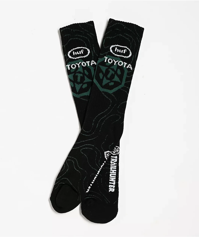 HUF x Toyota Topography Black Crew Socks
