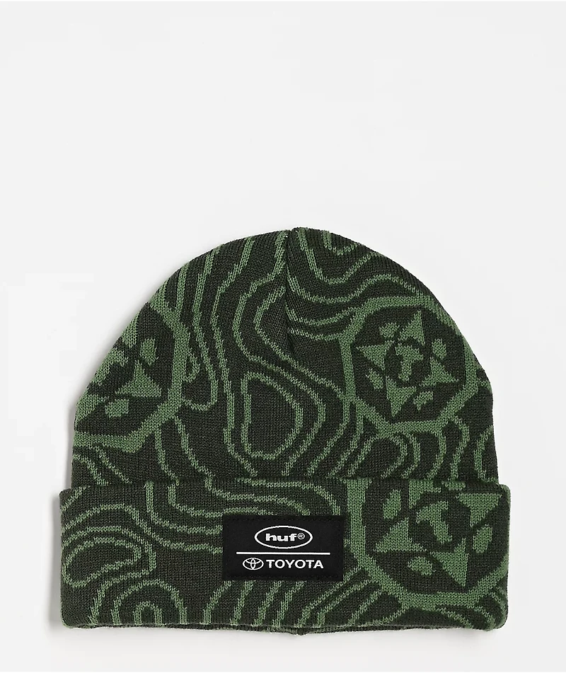 HUF x Toyota Topography Green Beanie