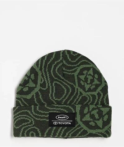 HUF x Toyota Topography Green Beanie