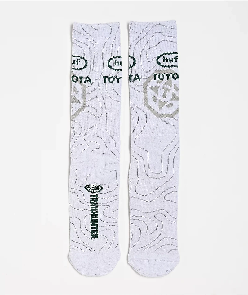 HUF x Toyota Topography White Crew Socks