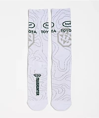 HUF x Toyota Topography White Crew Socks
