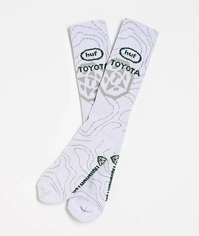 HUF x Toyota Topography White Crew Socks