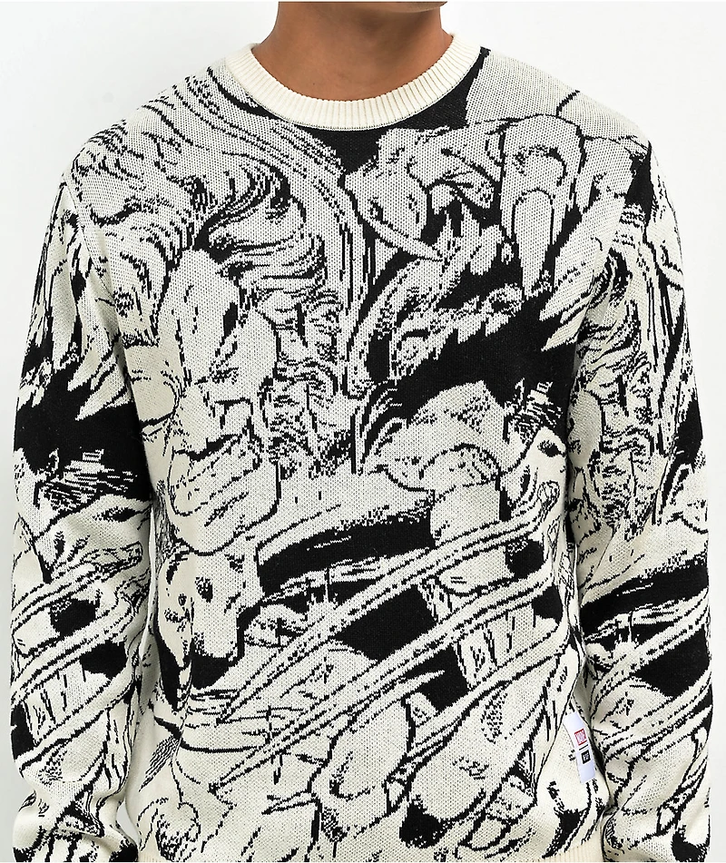 HUF x X-Men Showdown Black & White Sweater