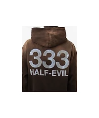 Half Evil Rhinestone Brown Wash Hoodie