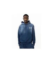 Half Evil Rhinestone Navy Wash Hoodie