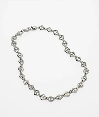Half Hearted Anchor 12mm Silver Chain Necklace