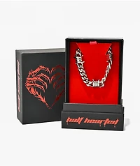 Half Hearted Barbwire 10mm 20" Silver Chain Necklace