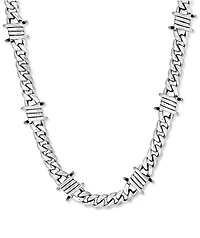 Half Hearted Barbwire 10mm 20" Silver Chain Necklace