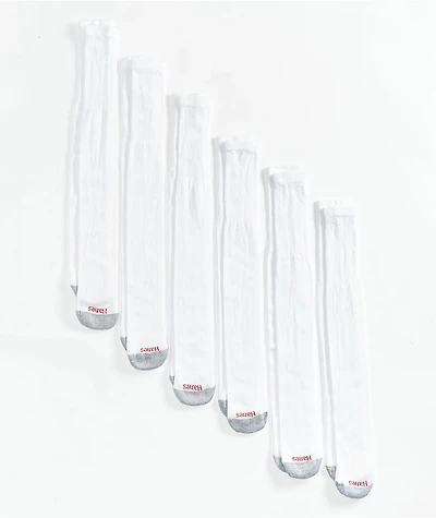 Hanes Over The Calf 6 Pack White Tube Socks