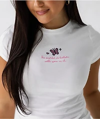 Happy Camp3r Butterfly Baby White T-Shirt