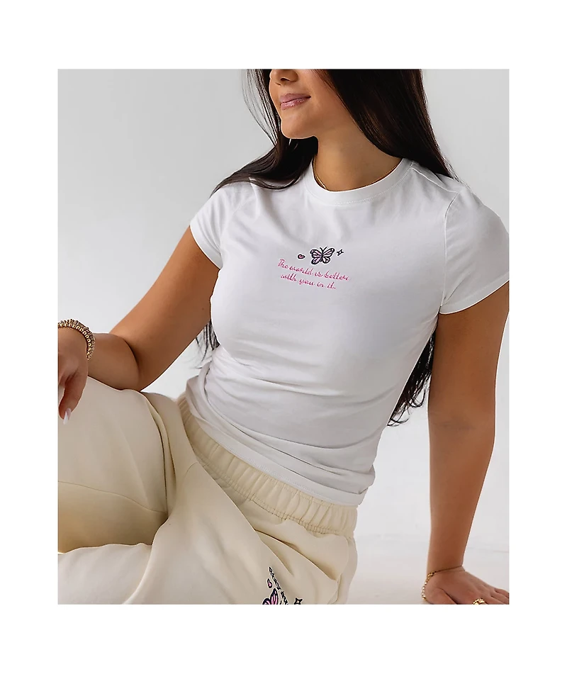 Happy Camp3r Butterfly Baby White T-Shirt