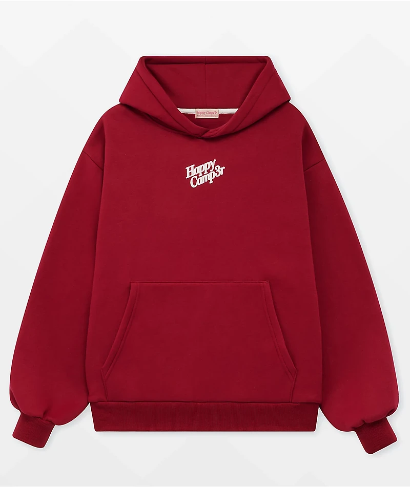 Happy Camp3r Garden Confetti Puff Core Dark Cherry Hoodie