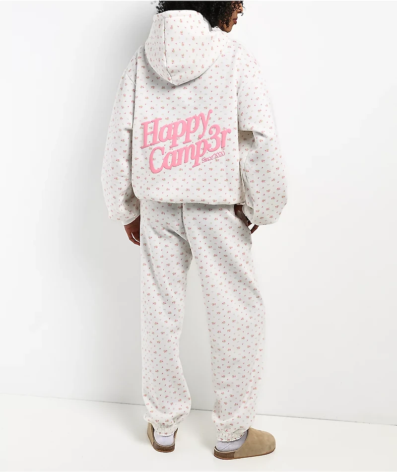 Happy Camp3r Garden Confetti Puff Core White Hoodie