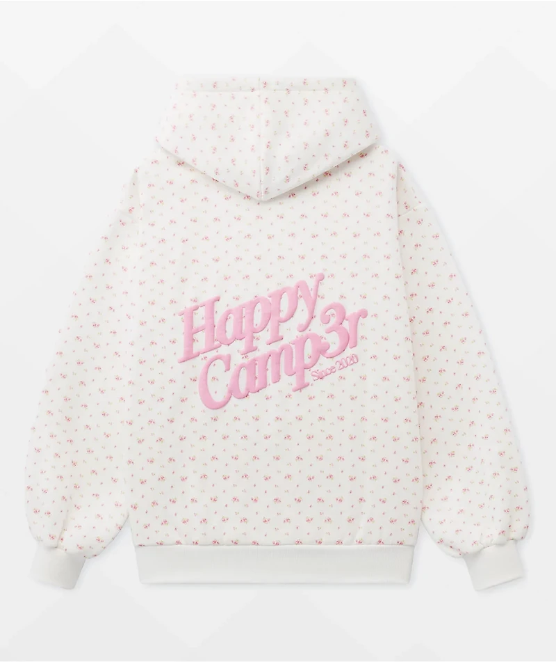 Happy Camp3r Garden Confetti Puff Core White Hoodie