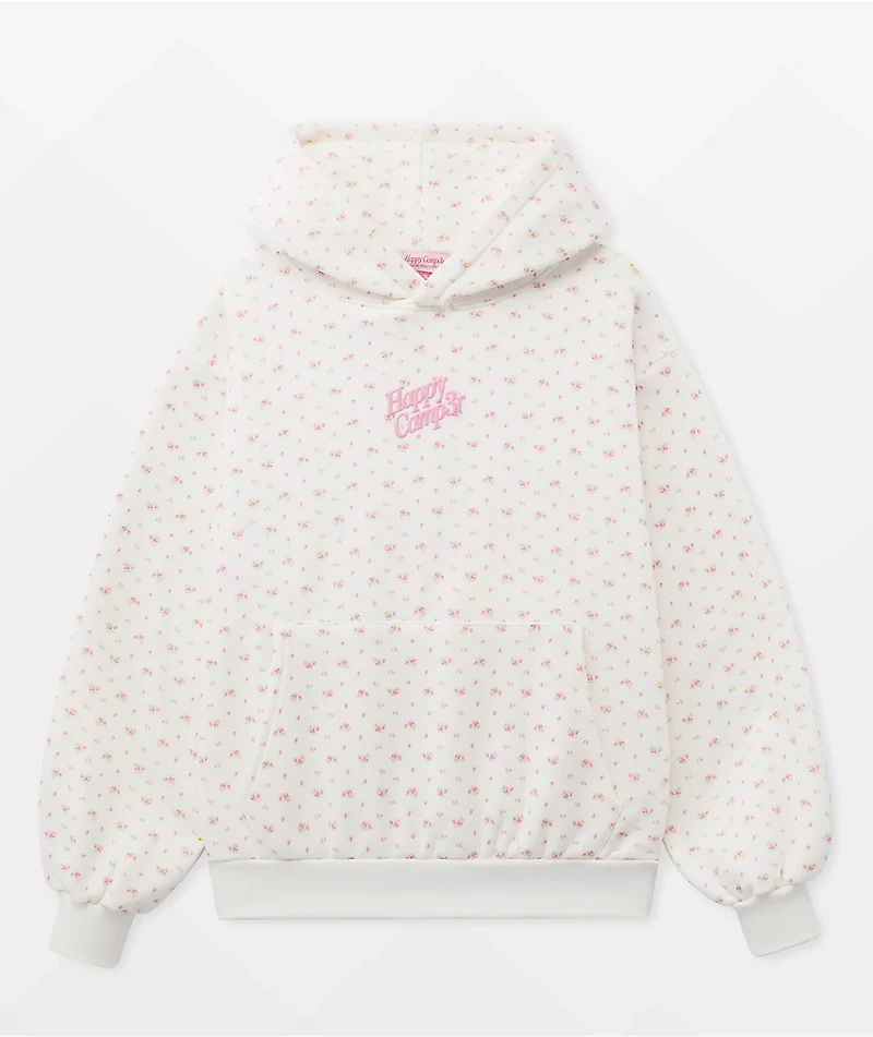 Happy Camp3r Garden Confetti Puff Core White Hoodie