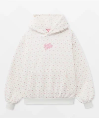 Happy Camp3r Garden Confetti Puff Core White Hoodie