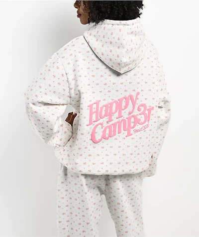 Happy Camp3r Garden Confetti Puff Core White Hoodie