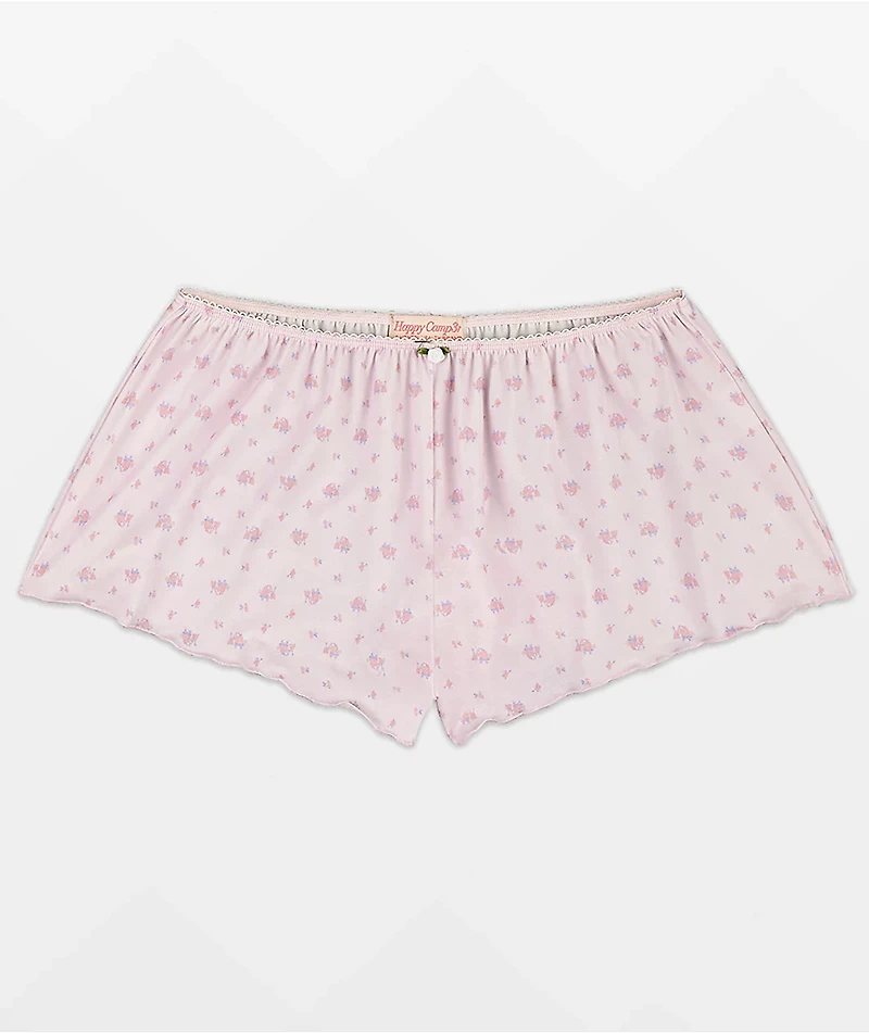 Happy Camp3r Leah Ballet Garden Pink Lounge Shorts