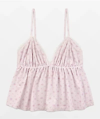 Happy Camp3r Penelope Ballet Garden Pink Crop Tank Top