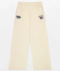Happy Camp3r The World Is Better Cream Sweatpants