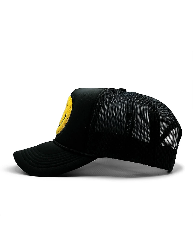 Happy Caps Double Blind Black Trucker Hat