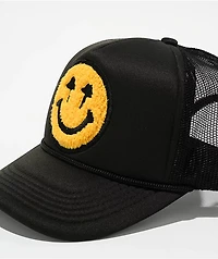 Happy Caps Double Blind Black Trucker Hat