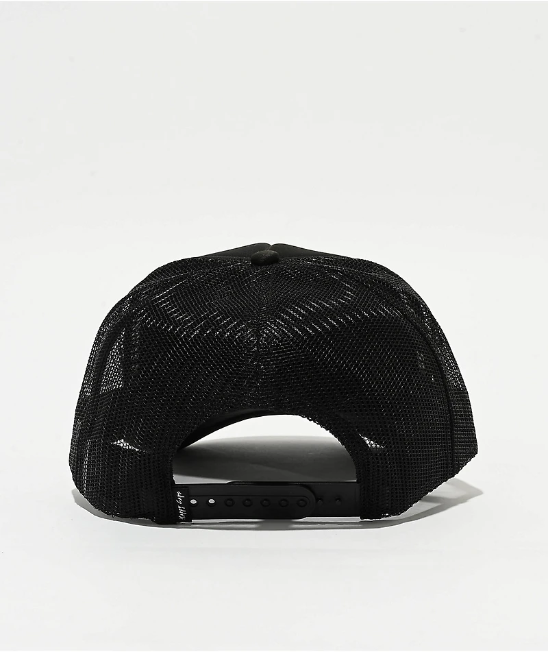 Happy Caps Double Blind Black Trucker Hat