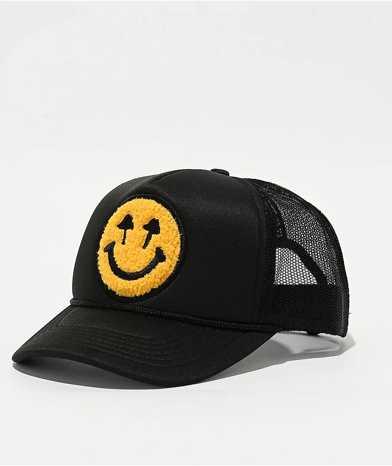 Happy Caps Double Blind Black Trucker Hat