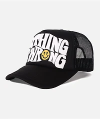 Happy Caps Nothing Is Wrong Black Trucker Hat