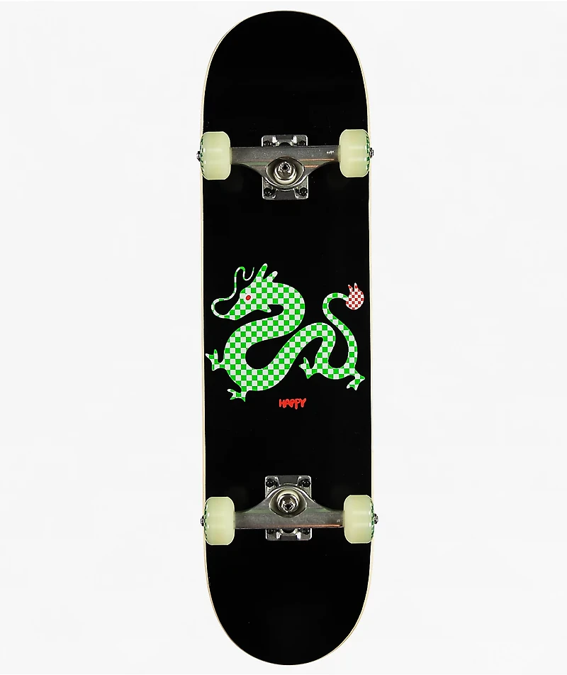 Happy Checker Dragon Black 7.75" Skateboard Complete