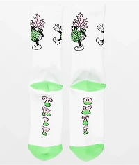 Happy Hour Dancing P White Crew Socks