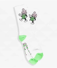 Happy Hour Dancing P White Crew Socks