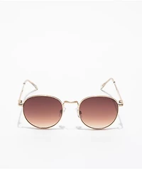 Happy Hour Holidaze Amber Round Sunglasses