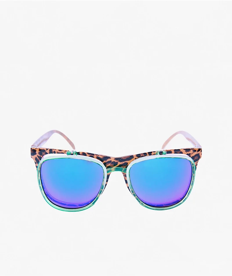 Happy Hour Leopard Party Flip Up Sunglasses