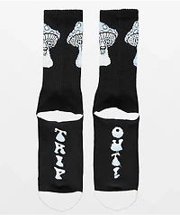 Happy Hour Mushroom Black Crew Socks