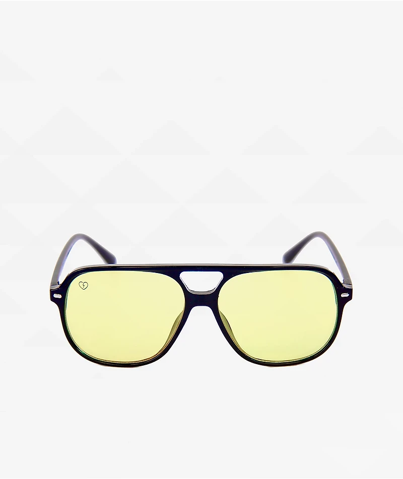 Happy Hour x Wenzday The Dukes Black & Yellow Sunglasses