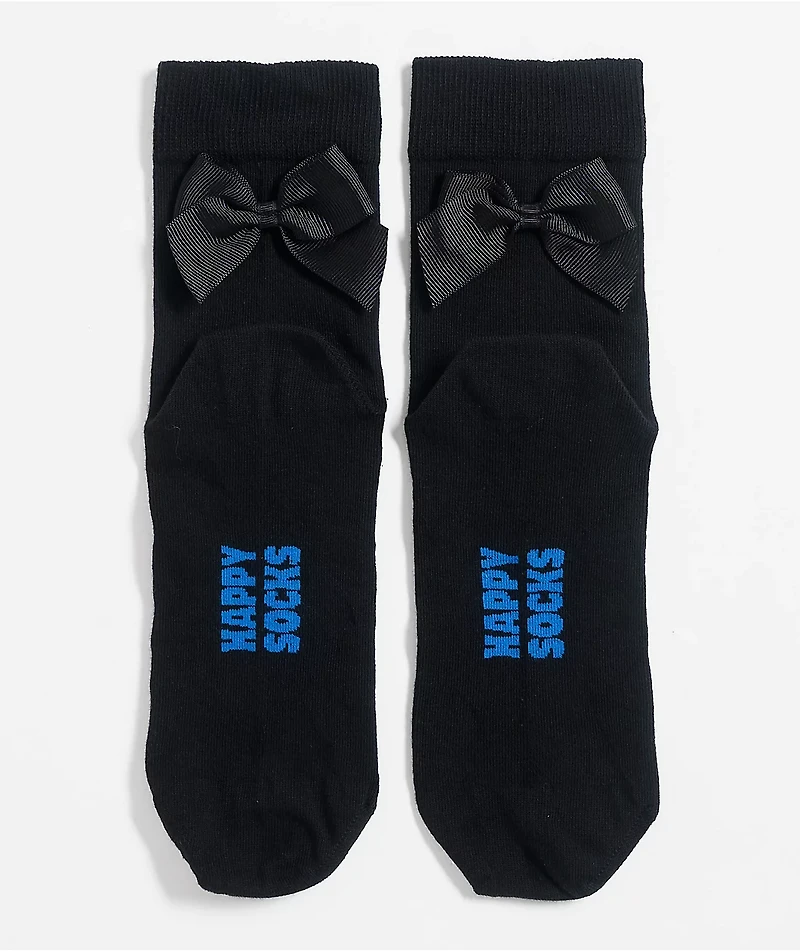 Happy Socks Bow Black Crew Socks