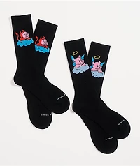Happy Socks Good Pig Black 2-Pack Crew Socks