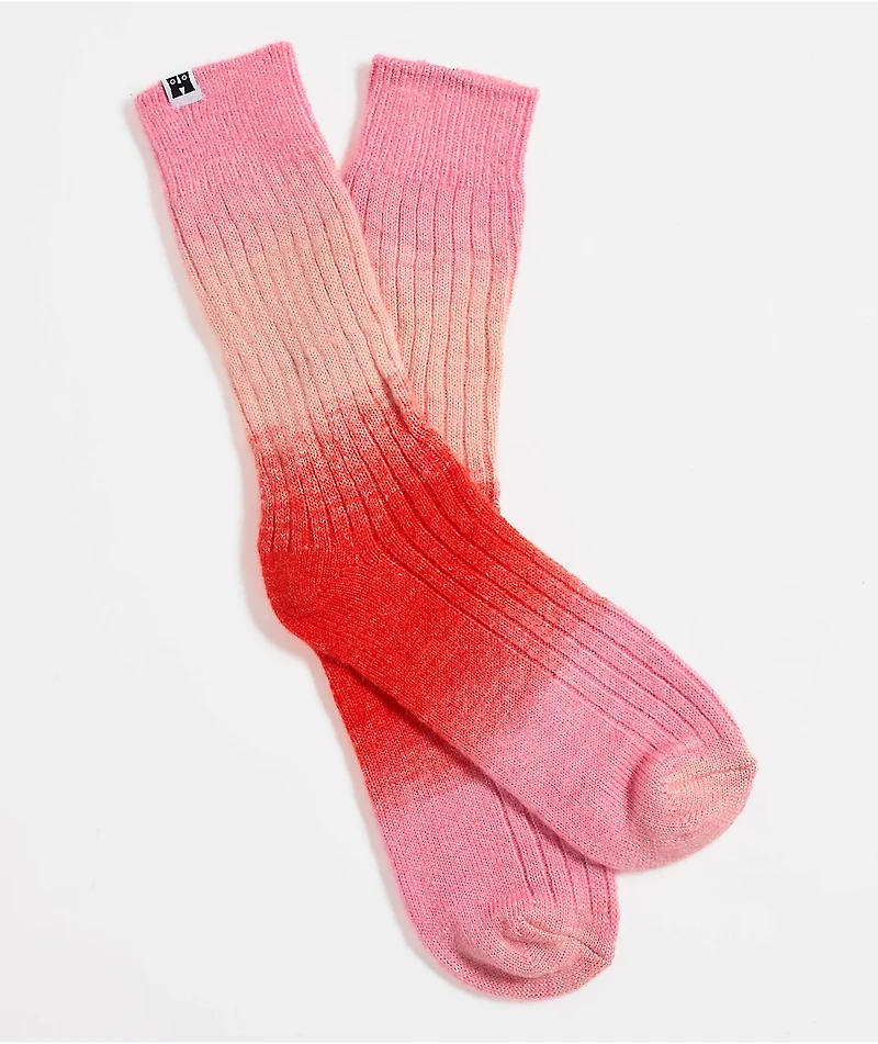 Happy Socks Gradient Pink Crew Socks