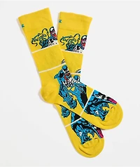 Happy Socks x Marvel Symbiote Yellow Crew Socks